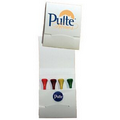 Golf Matchbook Pack w/ 4 Long Tees & Plastic Ball Marker